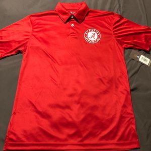 Russell Alabama Crimson Tide Logo Red Polo Golf Short Sleeve Men's Size Medium